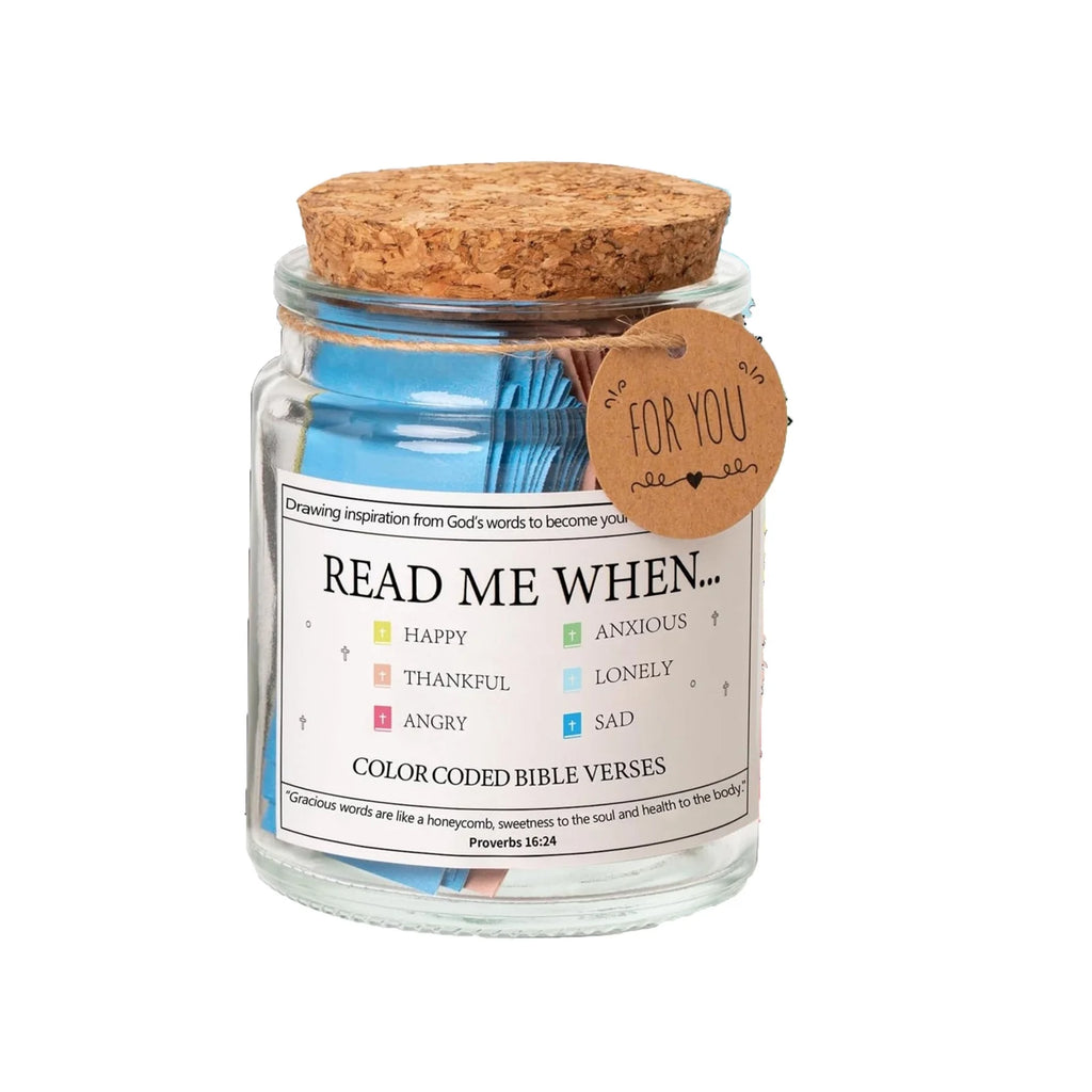 Bible Verse Jar,Bible Verse Jar Read Me When,Read Me When Bible Verses Jar for Emotions and Feelings,Prayer Jar, Hope Jar, Bible Accessories,Bible Supplies,Scripture Jar Gifts for Women