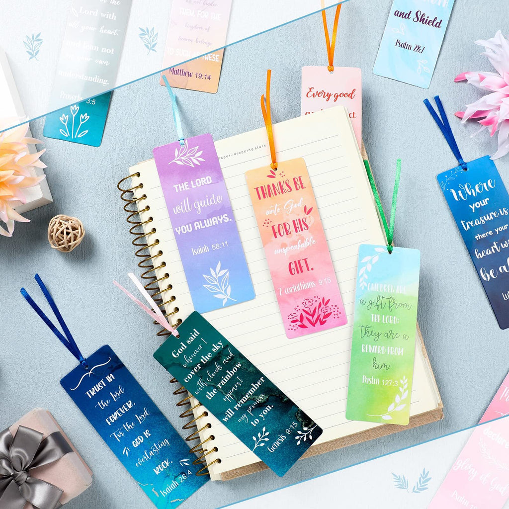 120Pcs Christian Bookmarks with Scripture Religious Gifts Supplies for Men Women