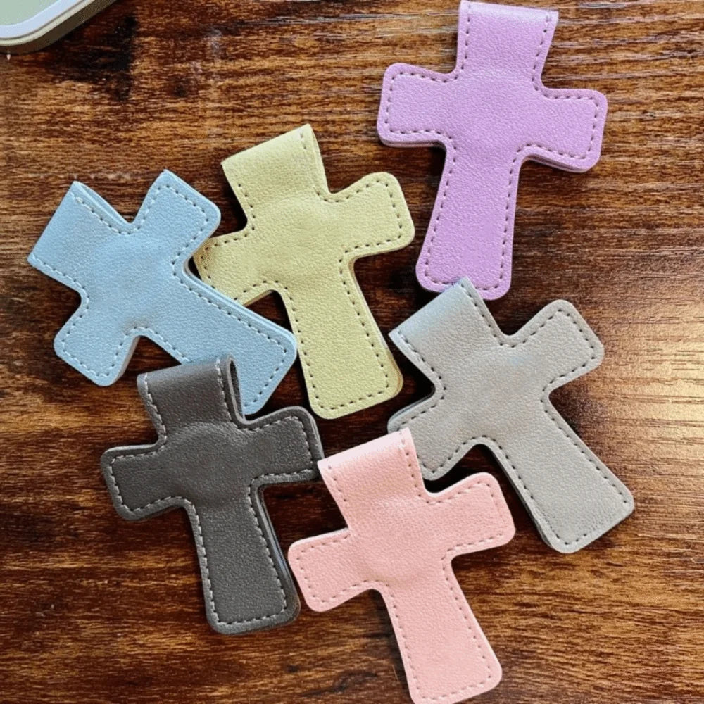 New Leather Bible Magnetic Bookmark Cross Gift Page Markers Double-Sided Page Clips Reading Supplies