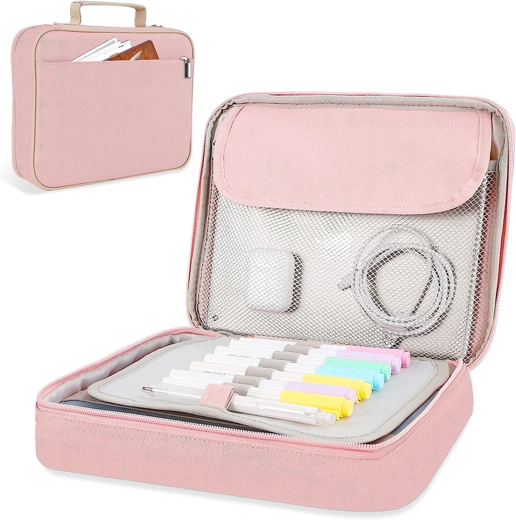Large Bible Covers Bible Case with Handle and Zippered Pocket, Carrying Book Case Church Bag Bible Protective, Gift for Mother Lady Women Men - Pink