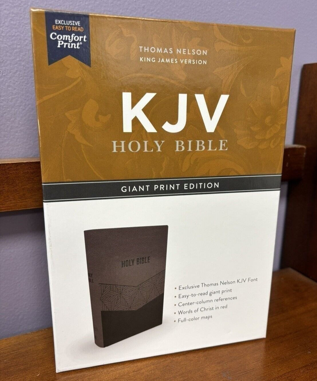 KJV Bible Giant Comfort Print Red Letter Edition Brown Leathersoft BRAND NEW!