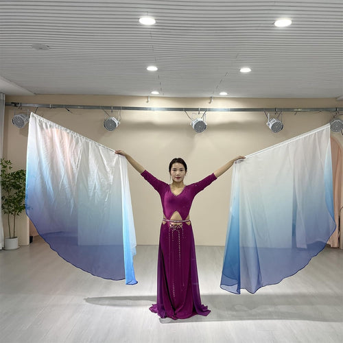 2PCS 55Inx75In Worship Flags Set for Church Praise Dance with Sticks (Blue)