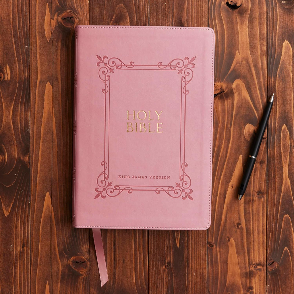 KJV Holy Bible: Large Print with 53,000 Center-Column Cross References, Pink Leathersoft, Red Letter, Comfort Print: King James Version