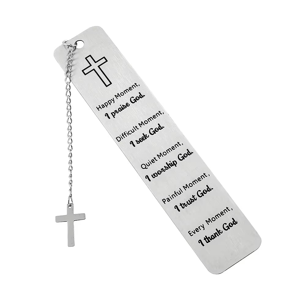 Stainless Steel Bible Bookmark Pray Cross Believer Bookmark High Quality Reading Tool Stationery for Men Women Festival Gifts