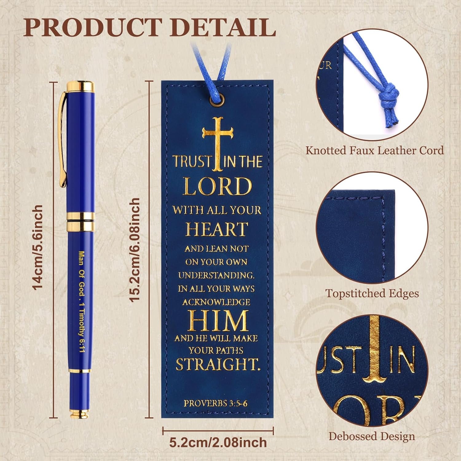 3 Pieces Christian Gifts for Men Christmas Gifts for Dad Bible Verse Inspirational Notebook Bible Verse Ballpoint Pen Trust in the Lord Bookmark for Men Office School Study Supplie