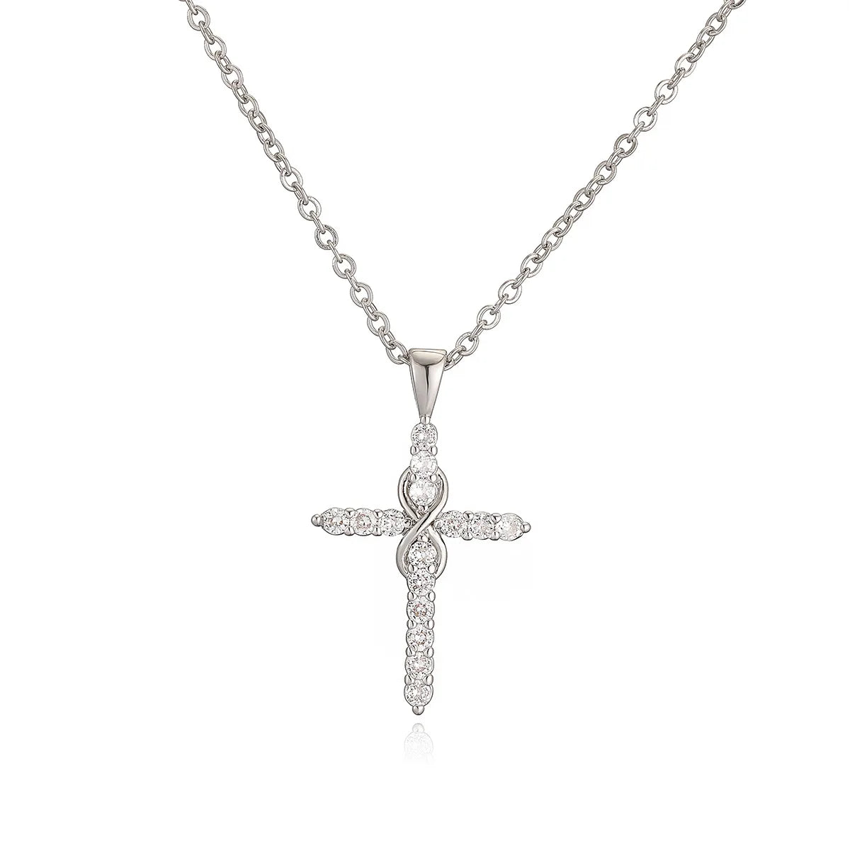 Gold Color Jesus Cross Pendant Stainless Steel Chain Necklace for Women Men Classic Design Christain Jewelry Gift