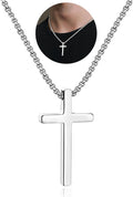 Easter Gifts for Men Boys Kids - Stainless Steel Cross Pendant Chain Necklaces for Men, Mens 16-30 Inches Chain Gold Silver Black Cross Necklace Boys Jewelry Gifts