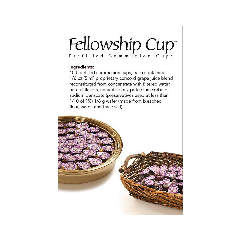 Pre-Filled Communion Fellowship Cup, Juice and Wafer Set, 100 Count