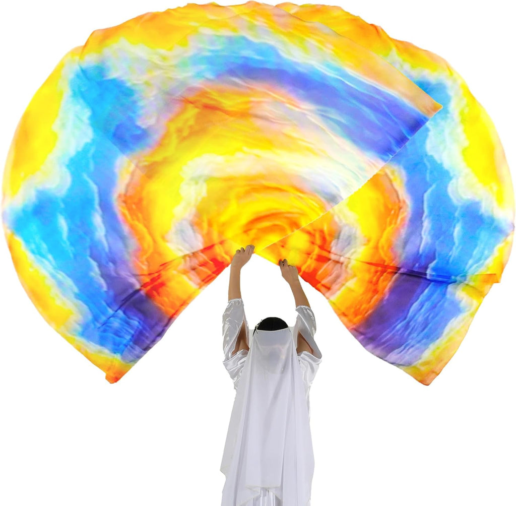 Worship Flags for Dance Church,Praise Dance Flags for Worship Set(2 Flags+ 2 Flexi Rods+1 Storage Bag) #SKM